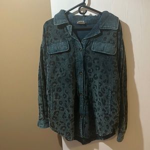 Bibi brand Cheeta print jacket. Worn once. Size large. 100% cotton.